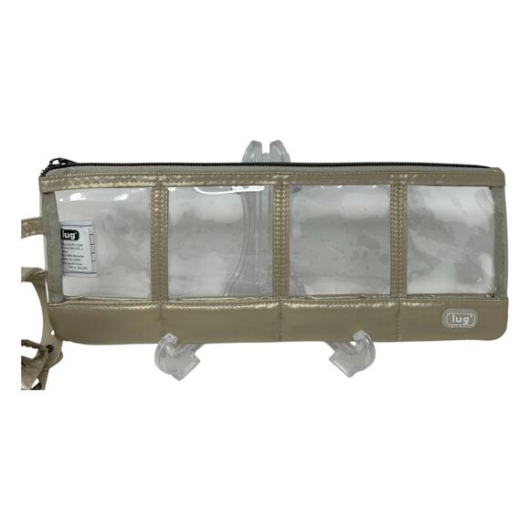 Lug Clearview Metallic Champagne Trio 3-Piece Zip Pouch Set Gold - Picture 13 of 16